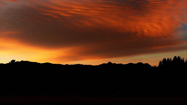 Free sunset mountain nature illustration