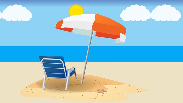 Free beach summer sea illustration