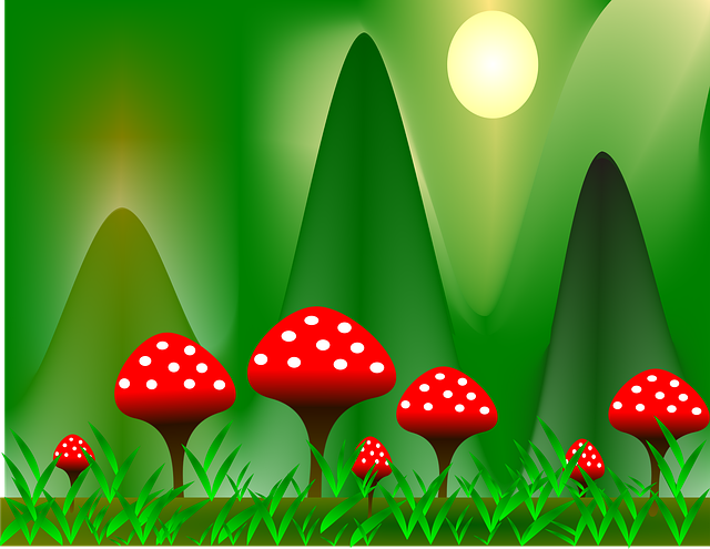 Free mushrooms nature forest illustration