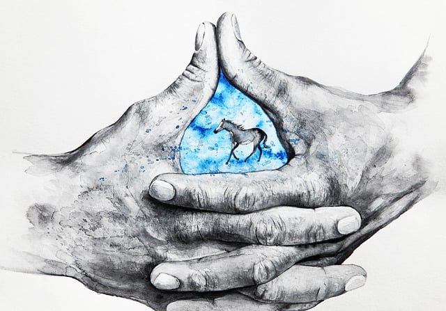 Free hands horse hand illustration