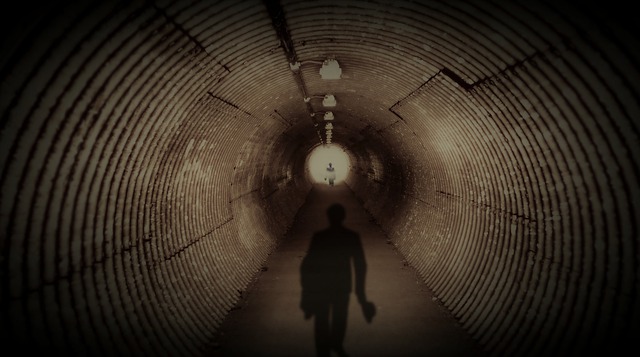 Free tunnel dark the shadow men illustration