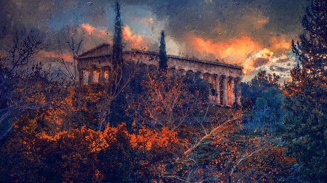 Free ancient architecture building illustration