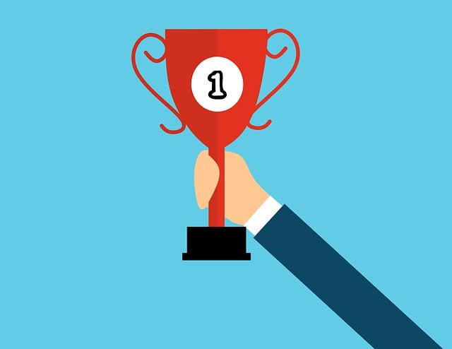 Free holding trophy hand illustration
