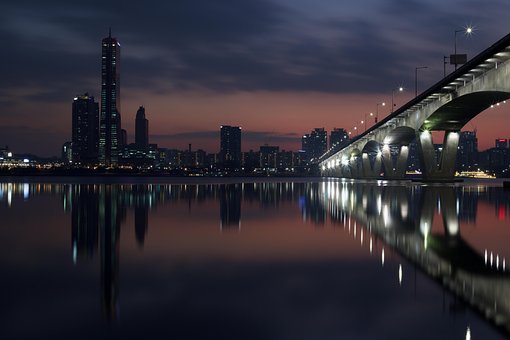 Free Han River Night View photo and picture