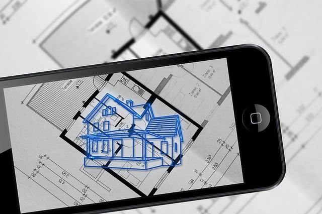 Free augmented reality smartphone blueprint illustration