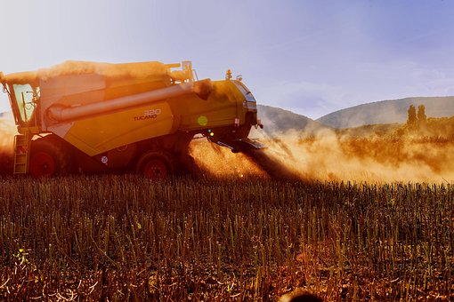 Free Combine Harvester Wheat photo and picture