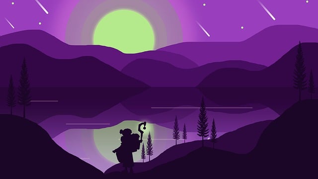 Free nature mountain artwork 2d illustration