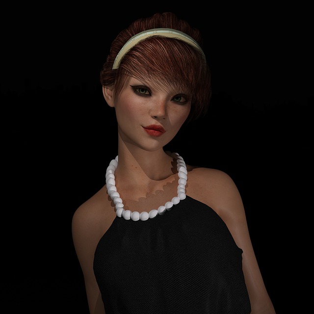 Free girl necklace 3d illustration
