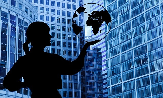 Free businesswoman business global illustration