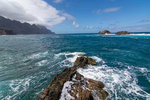 Strand, Klipper, Ocean, Natur, Skyer