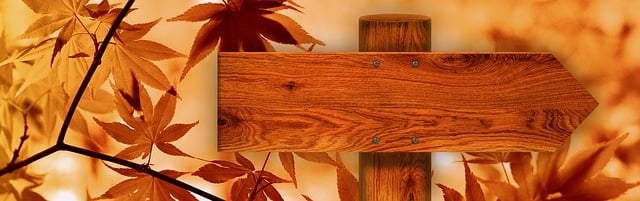 Free signpost leaves fall illustration
