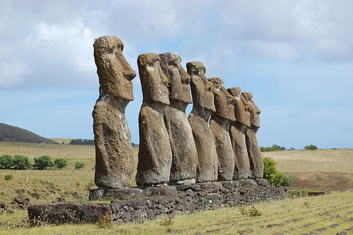 イースター島, ヌイ, モアイ, 像, 彫刻, チリ, 文化, 謎, 顔, 図