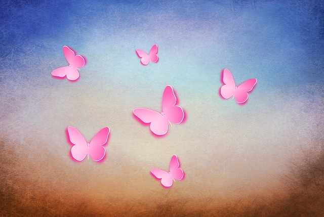 Butterfly, Rose, Blue, Brown, Background