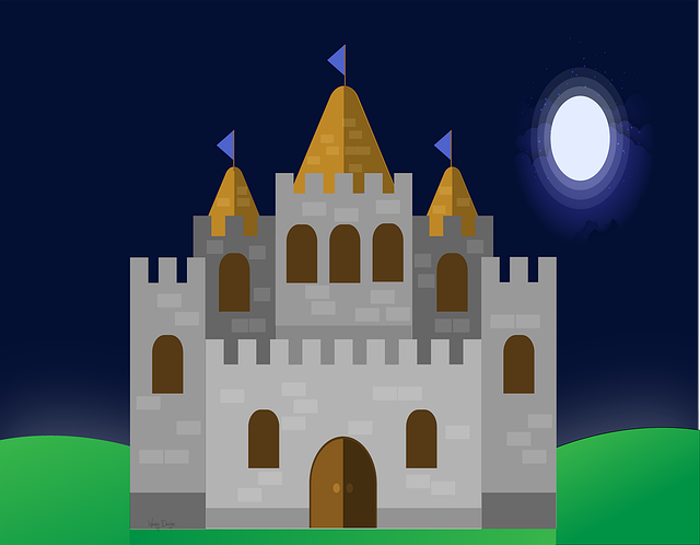 Kasteel, Nacht, Illustrator, Vlak