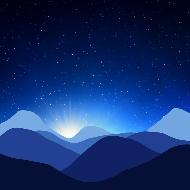 Free twilight blue mountain illustration
