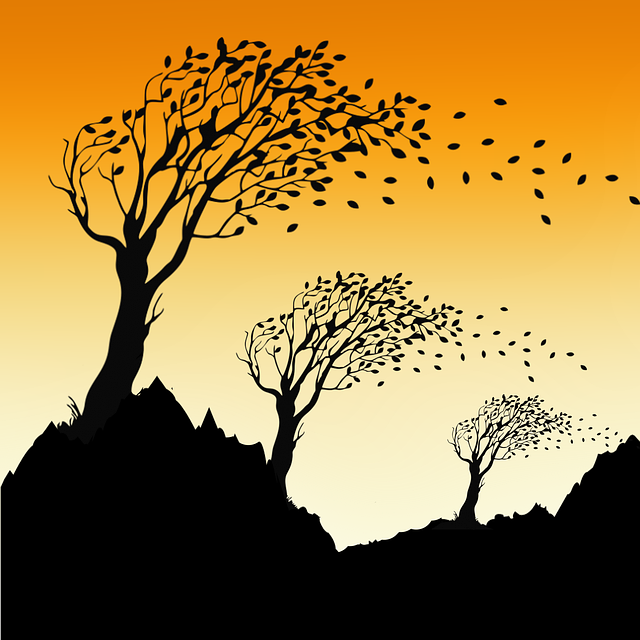 Free autumn sheets wind illustration