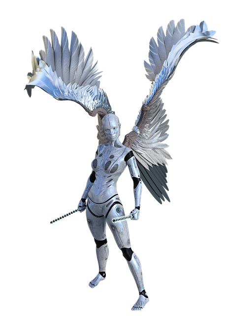 Free sci-fi wings character illustration