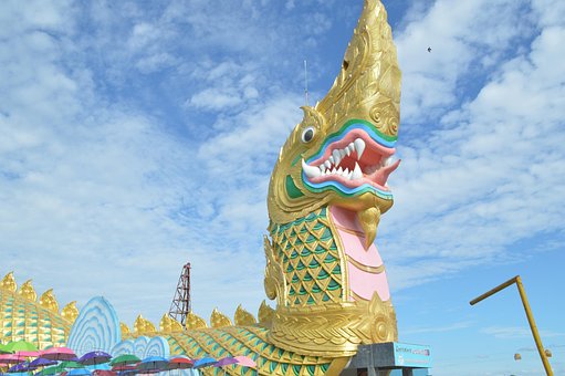 Slang, Naga, De, Beeldhouwwerk, Thais