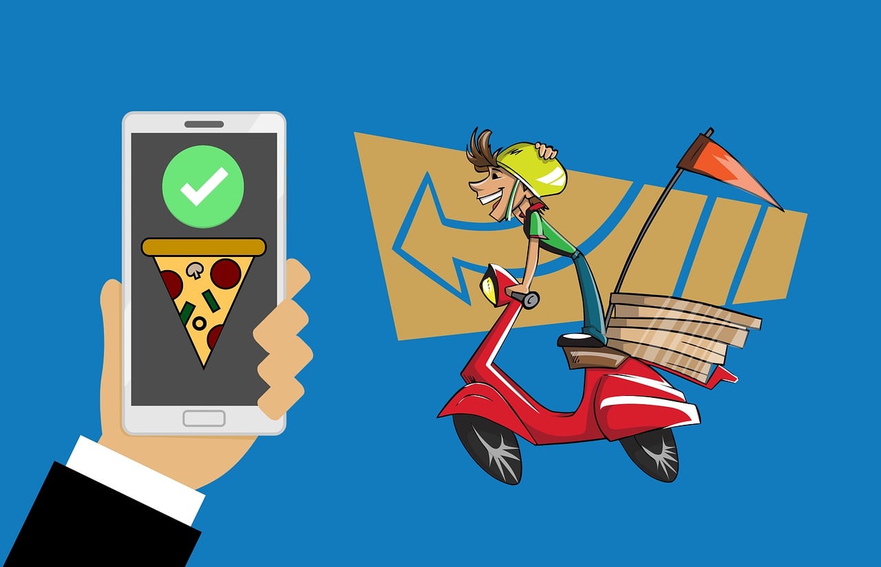 Download Pizza, Delivery, Bike. Royalty-Free Stock Illustration Image