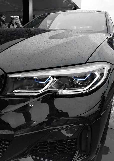 Bmw, Koplampen, Auto, Zwart En Wit