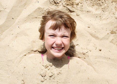 Mädchen, Strand, Sand, Person, Nase