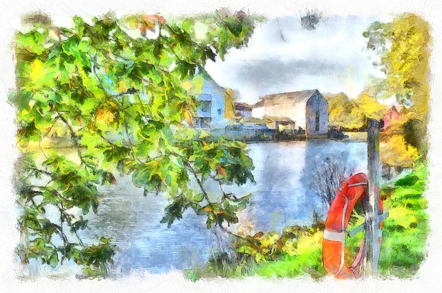 Totnes, Fluss, Am Ufer, Devon