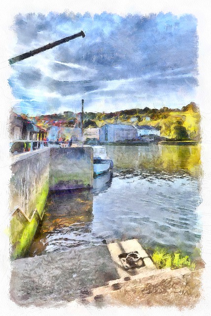 Totnes, Fluss, Am Ufer, Devon