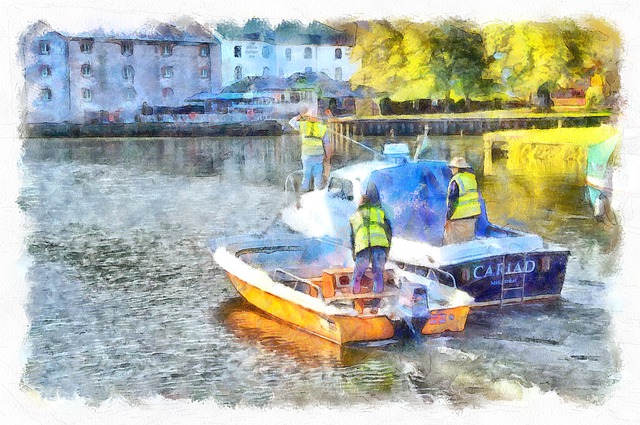Totnes, Fluss, Am Ufer, Devon