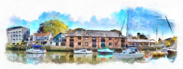 Totnes, Fluss, Am Ufer, Devon