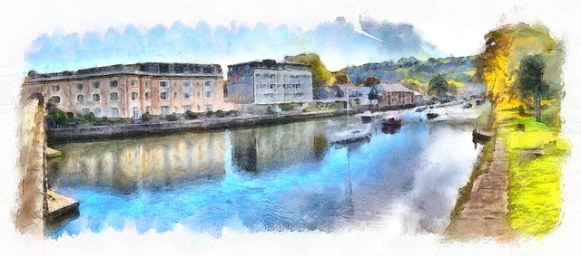 Totnes, Fluss, Am Ufer, Devon