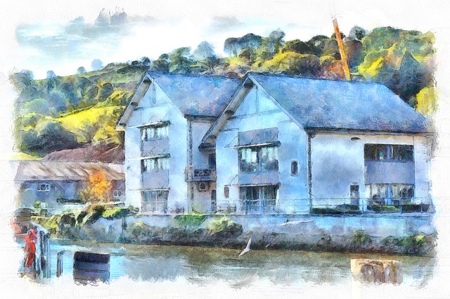 Totnes, Fluss, Am Ufer, Devon