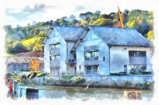 Totnes, Fluss, Am Ufer, Devon