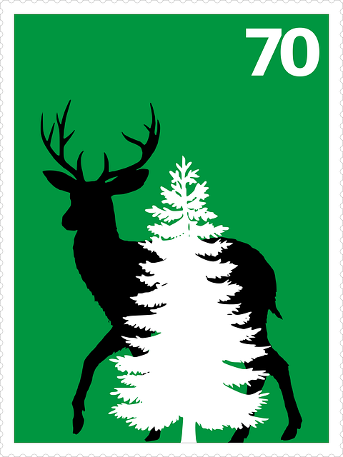 Free Stamp Deer vector and picture
