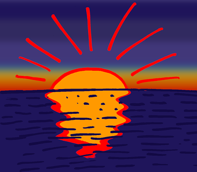Sonnenuntergang, Meer, Sommer, Strand