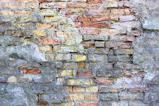 Mauer, Hintergrund, Ziegel, Orange, Weiß