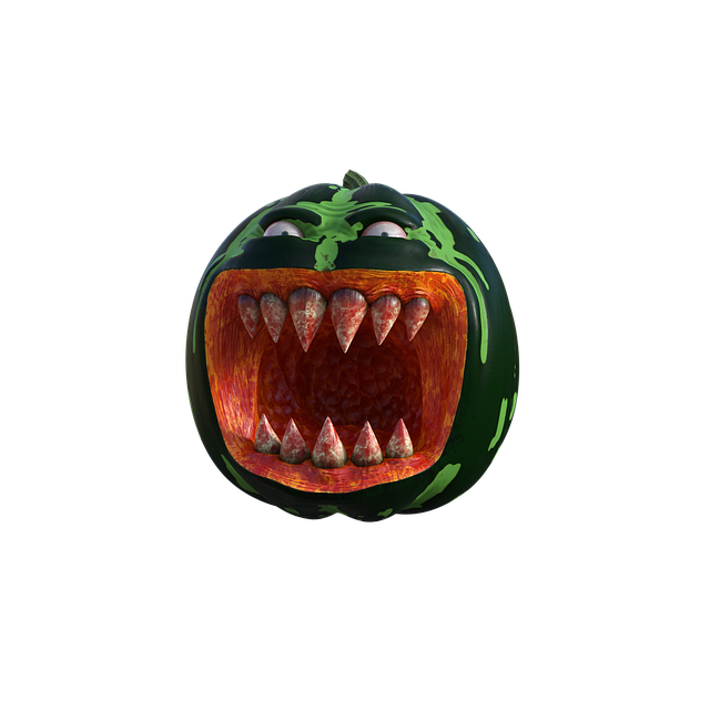 Free mean pumpkin halloween fantasy illustration