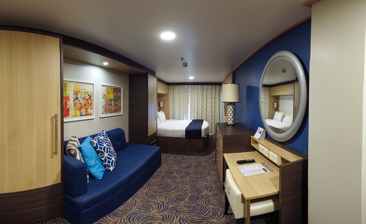 Cruise ship interior stateroom