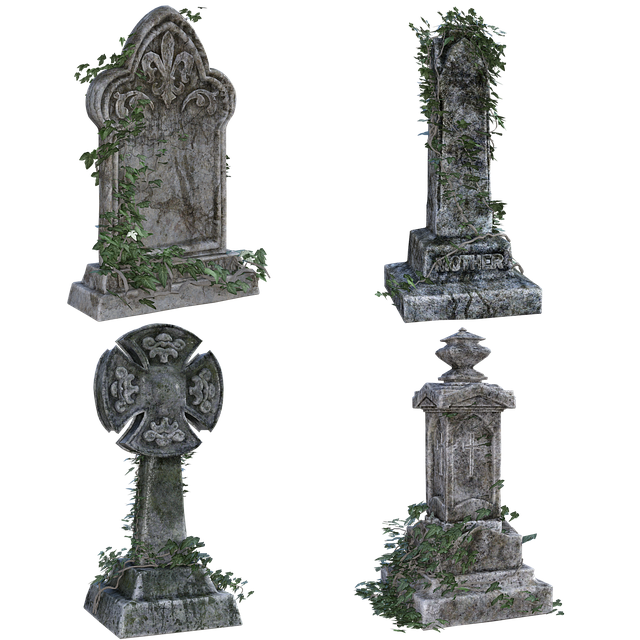 Free old gravestones ivy scary illustration
