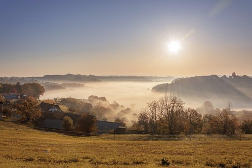 Herbst, Sonnenaufgang, Landschaft, Natur