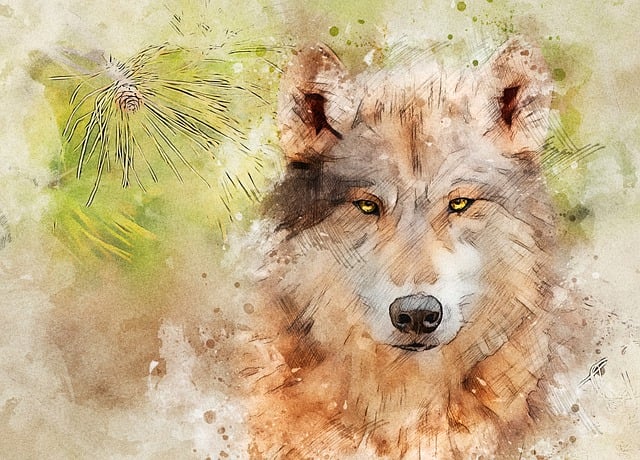 Free wolf predator hunter illustration