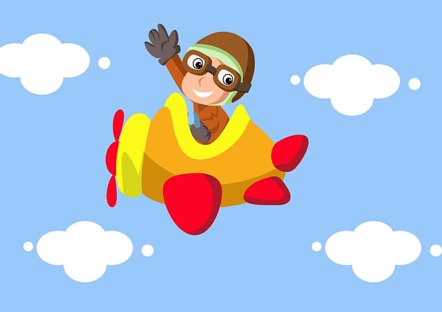 Free fly boys airplane pilot boys illustration