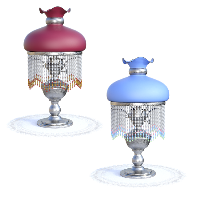 Free glass lamps 3d render illustration