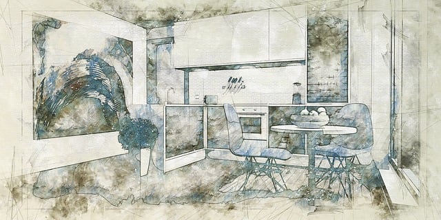Free kitchen gallery living room illustration