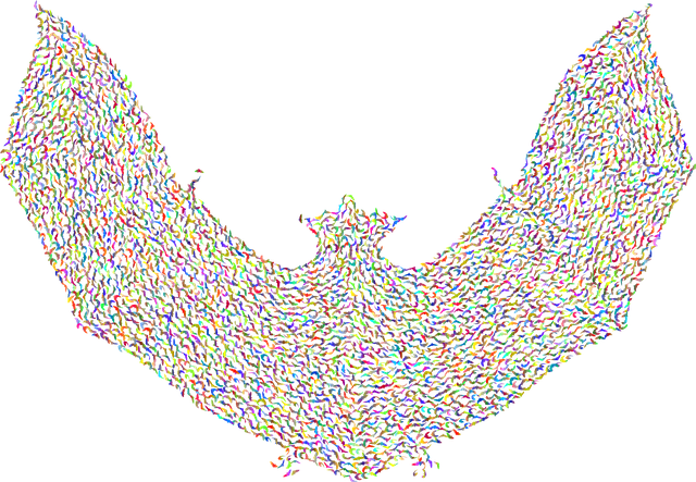 Free halloween bats fractal vector