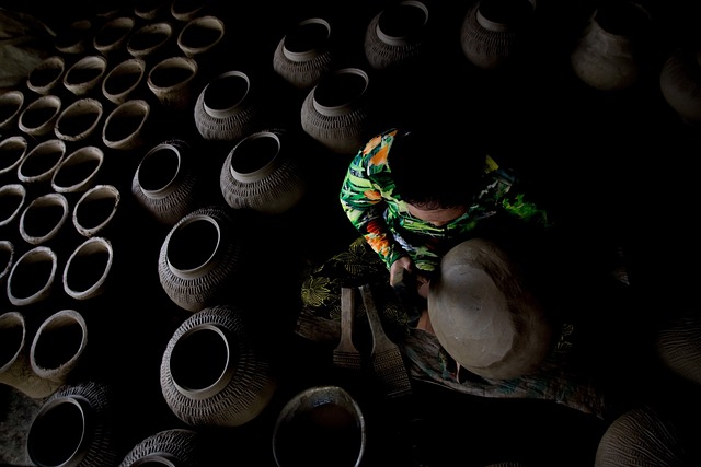 pottery, ceramic craftsman, trade village, art, working, craftsman, vietnam, black work, black village