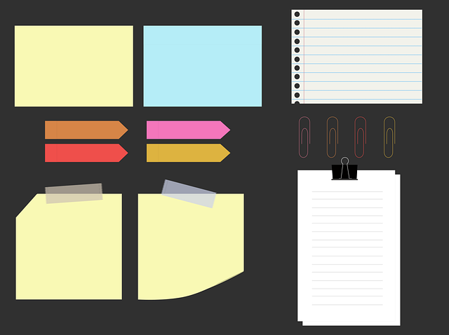 Free sticky notes school office vector
