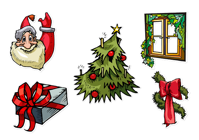 Free christmas collage santa illustration
