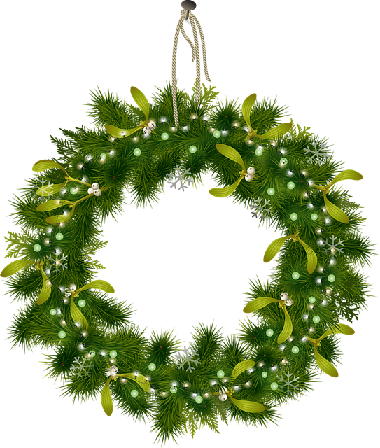 クリスマスの花輪 緑 ライト Pixabayの無料画像