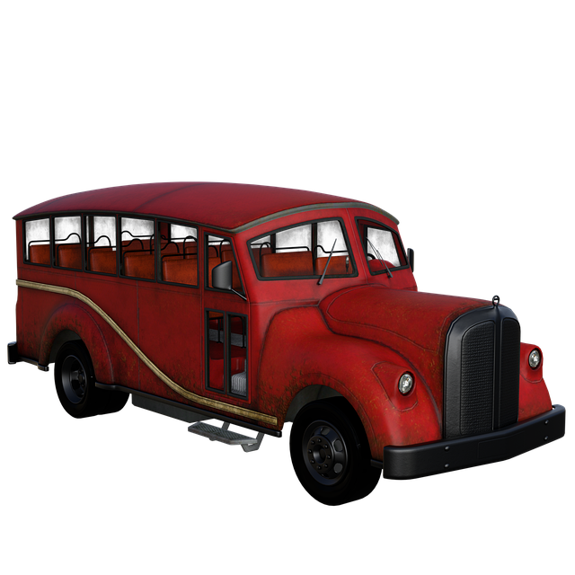 Free red bus fantasy 3d illustration