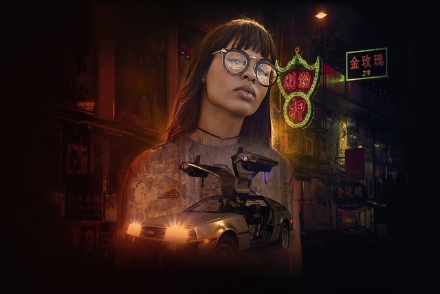 portrait, fantasy, fantasy portrait, city, car wallpapers, night, synthwave style, edm, hardstyle, 80's style, dream, lights, woman, girl, young, beauty, model, glasses, car, neon, atmosphere, composing, book cover, cd cover, photoshop, photomanipulation, black car, black book, black city, black books, black fantasy, black model, black glass, black dream, black glasses, black neon